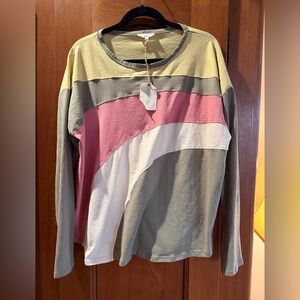 Easel Multicolor Long Sleeve Top